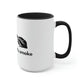 A white and black But First, Let's Smoke Coffee Mug.