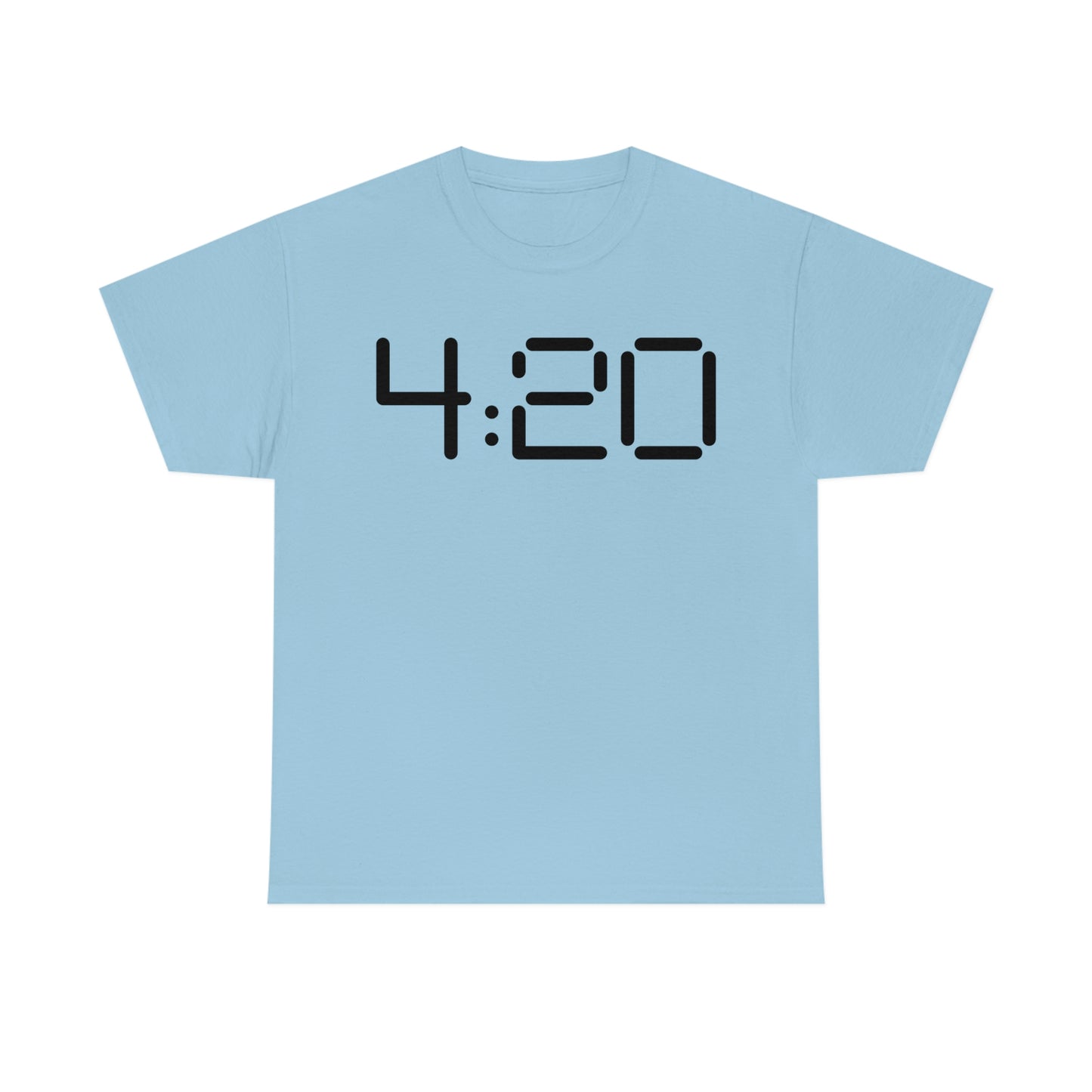 A light blue 420 Stoner Weed T-Shirt with the word 420 on it.