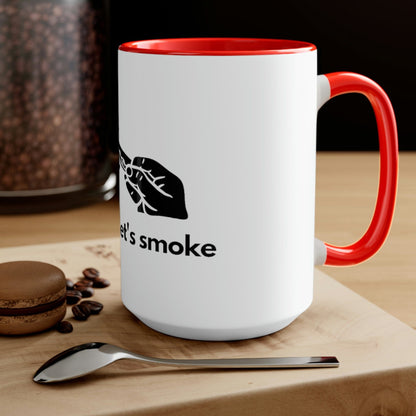 a But First, Let's Smoke Coffee Mug with the word smoke on it.