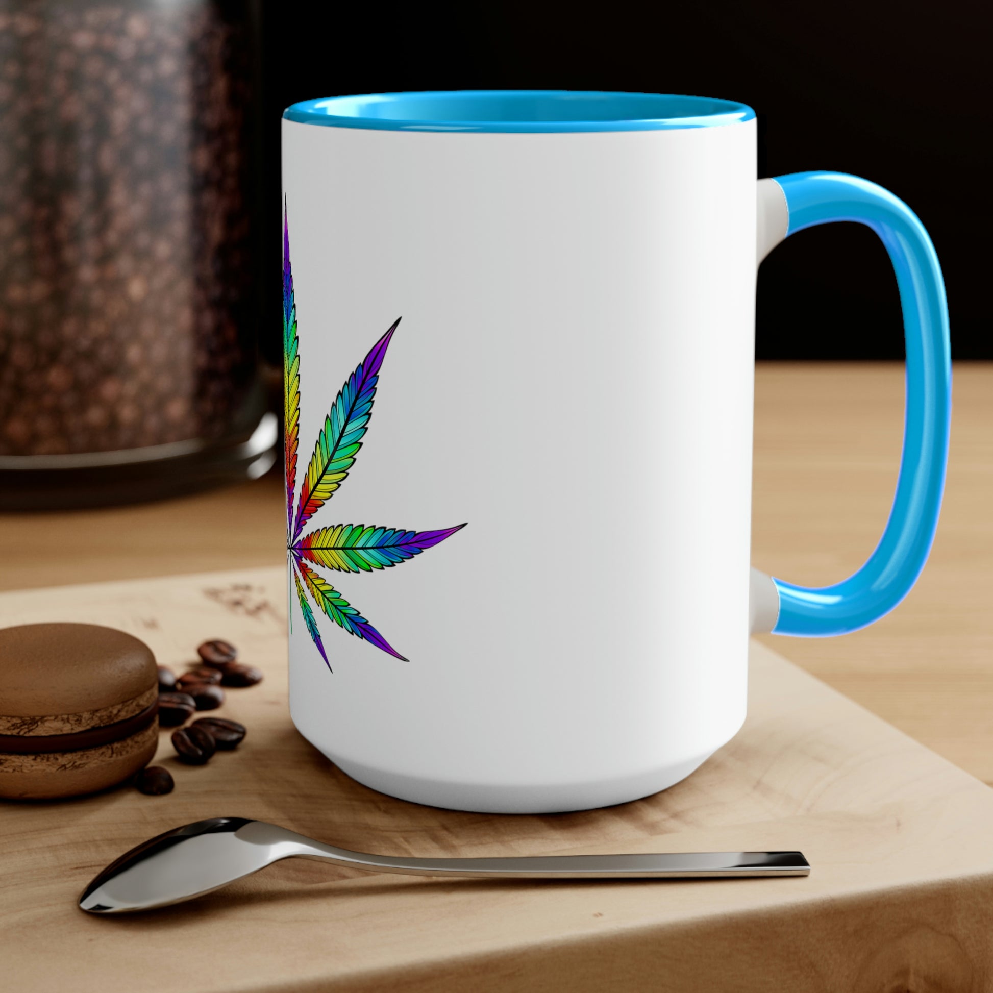 Vibrant Rainbow Cannabis Mug.