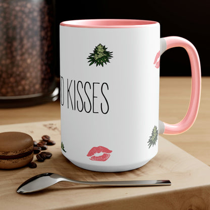 A Nugs and Kisses Coffee Mug with the words good kisses on it.