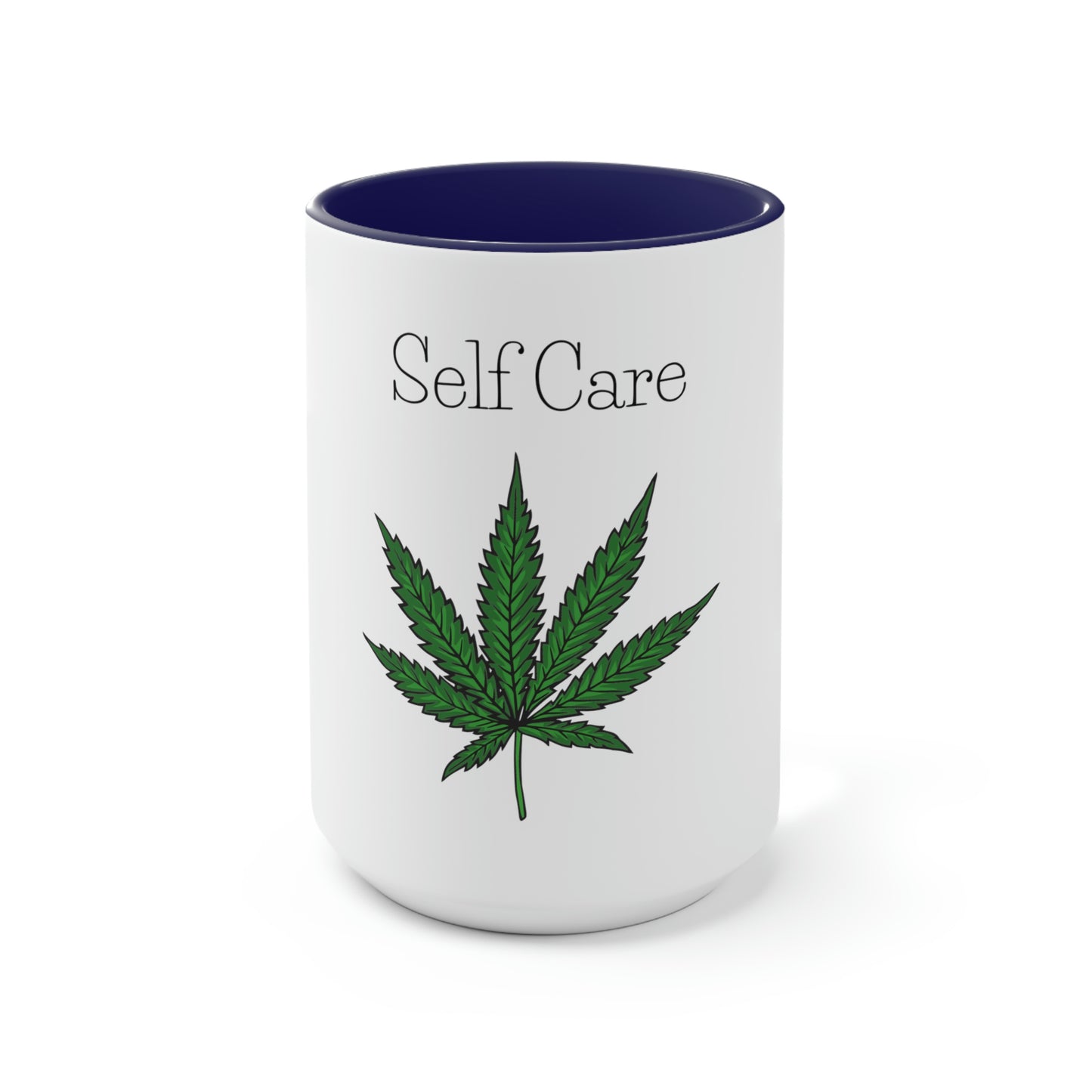 a Self Care Pot Leaf Mug that says self care.