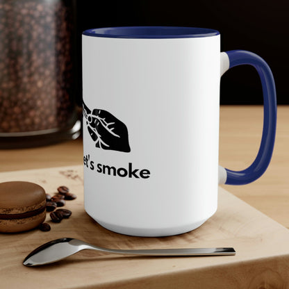 A But First, Let's Smoke coffee mug with the word smoke on it.