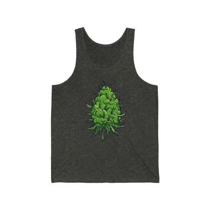 A charcoal black Big Marijuana Bud Jersey Tank