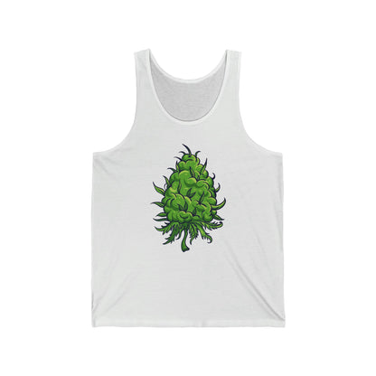 White Big Marijuana Bud Jersey Tank