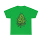 a green Big Cannabis Bud Heavy Cotton Tee with an image of a hop plant.
