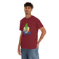 a man wearing a maroon Plant Daddy Cannabis Plant T-Shirt with a pineapple on it.