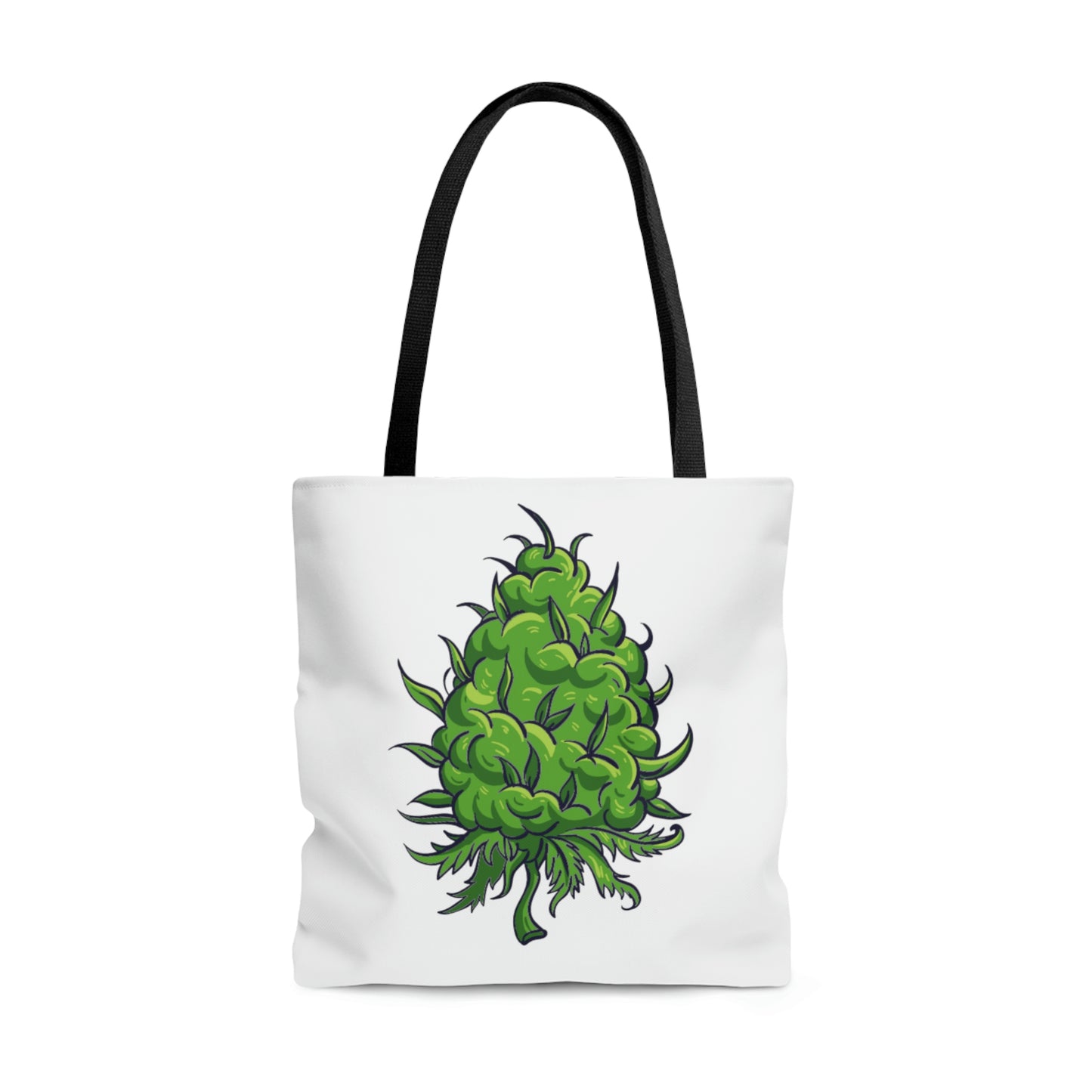 The Big Green Cannabis Nug Mary Jane Tote Bag with black handles