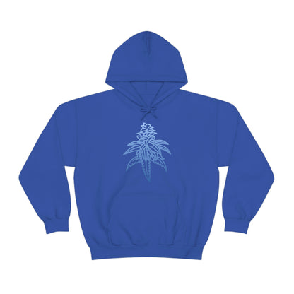 a Blue Dream Cannabis Hoodie with an image of a marijuana leaf.