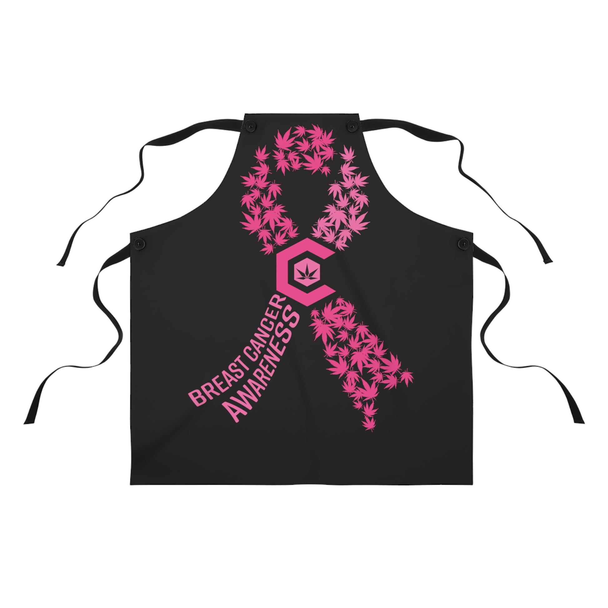Black and pink Breast Cancer Awareness Chef's Apron