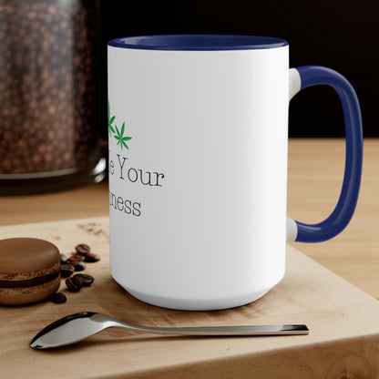 a Call Me Your Highness Coffee Mug with a spoon and coffee beans on it.