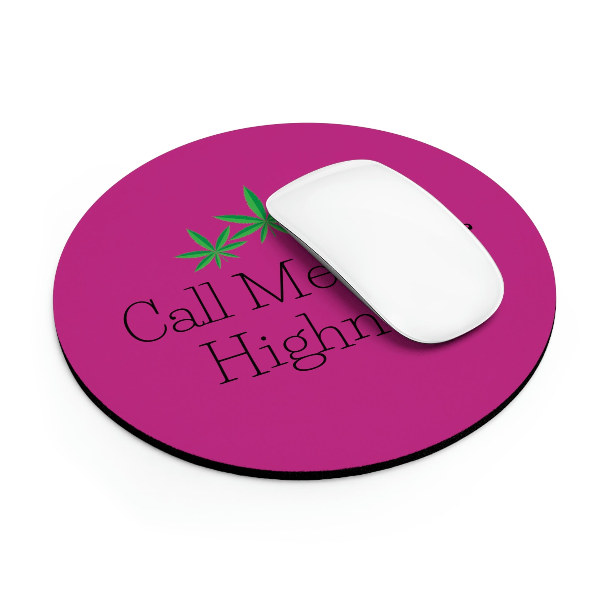 A nice picture showing the Call Me Your Highness Mouse Pad being displayed in bright pink colorsplash.