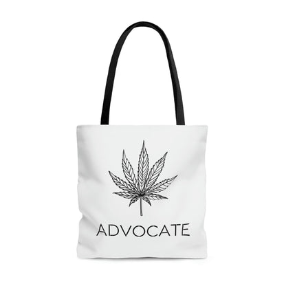 Cannabis advocate small weed tote bag in white