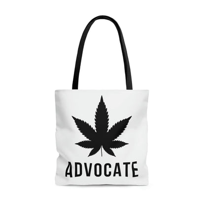 Cannabis advocate weed tote bag in white