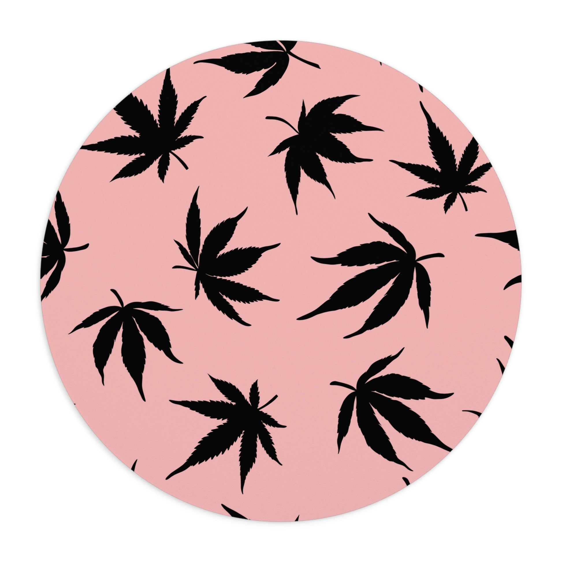 a Pink Marijuana Leaves Mouse Pad