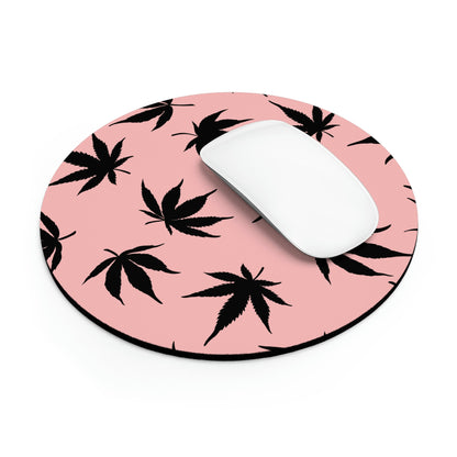 A Pink Marijuana Leaves Mouse Pad