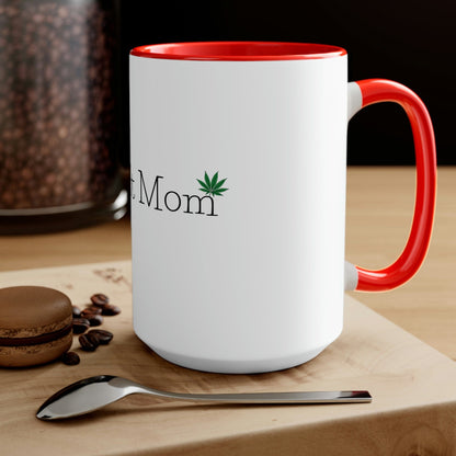 a Dopest Mom Pot Leaf Coffee Mug with the word mom on it.