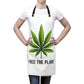 a woman wearing a Free the Plant Weed Chef's Apron.