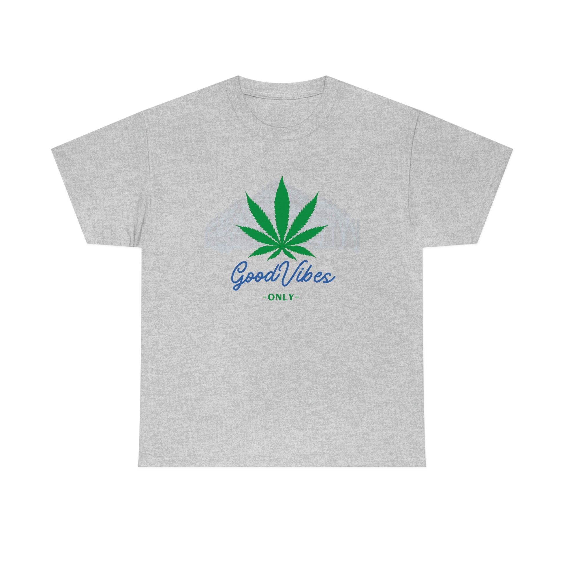 A Good Vibes Only Mountain Tee with the word good vibes on it.