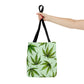 A clear image of the Weed Leaves Green Tote Bag