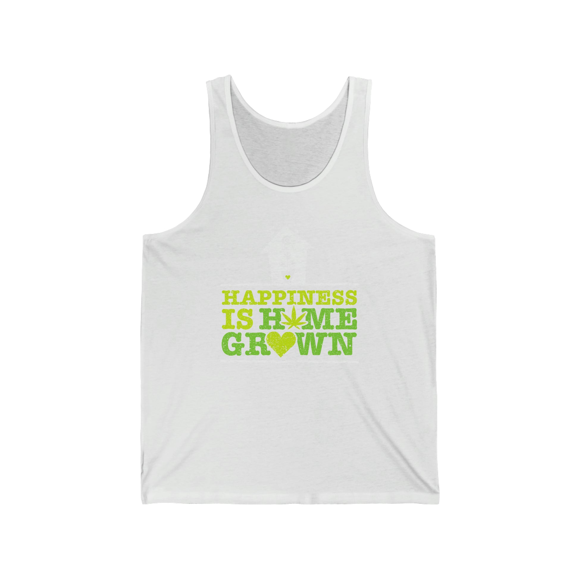 a white, happiness is homegrown jersey weed tank