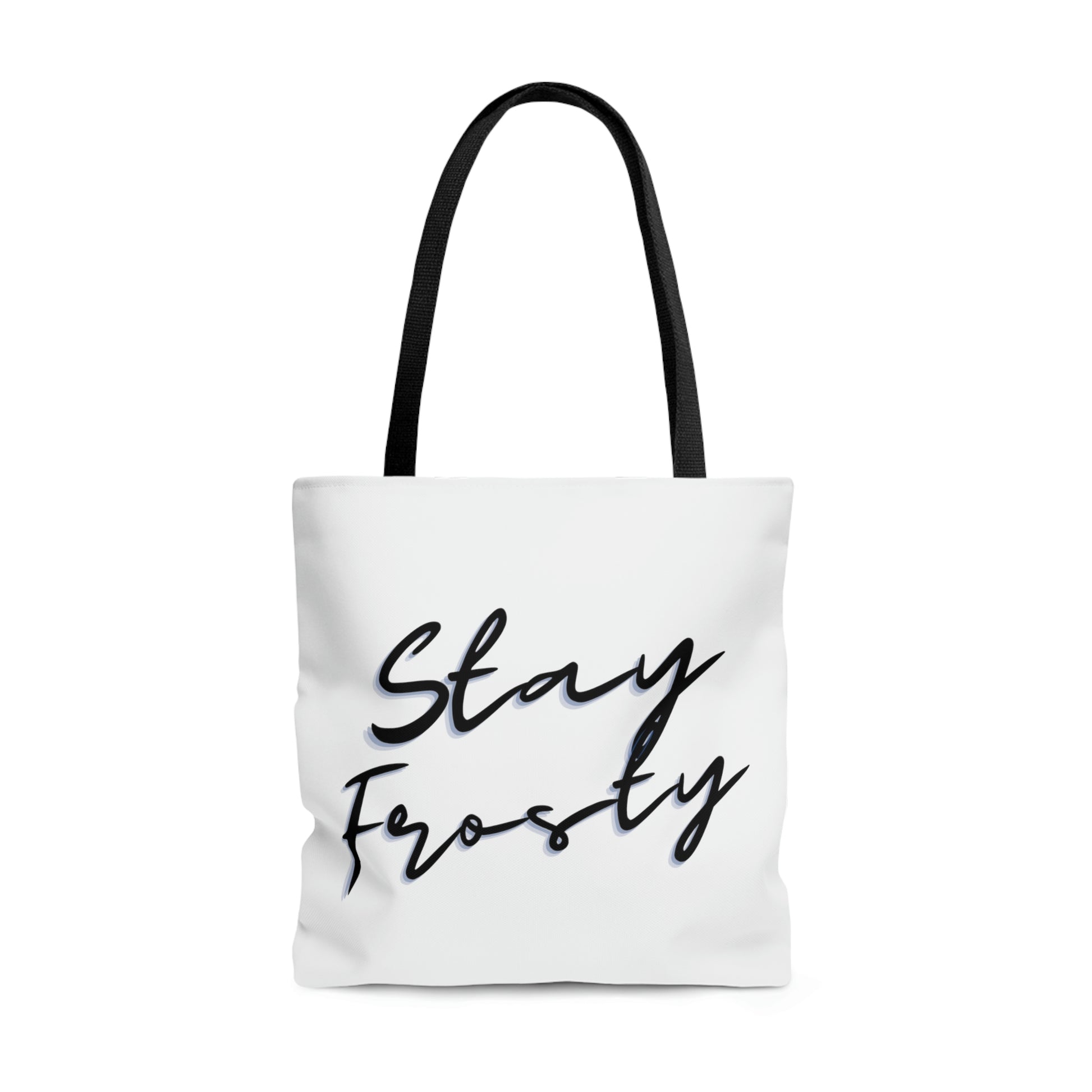 Be the ultimate cool with the Stay Frosty White Weed Tote Bag