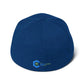 a royal blue snapback hat showing The Medical Cannabis Community logo and has The Medical Cannabis Community stitched next to the logo on back