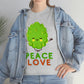 a woman wearing a Peace and Love Tee.