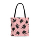 Classy design of the Marijuana Leaves Pink Tote Bag