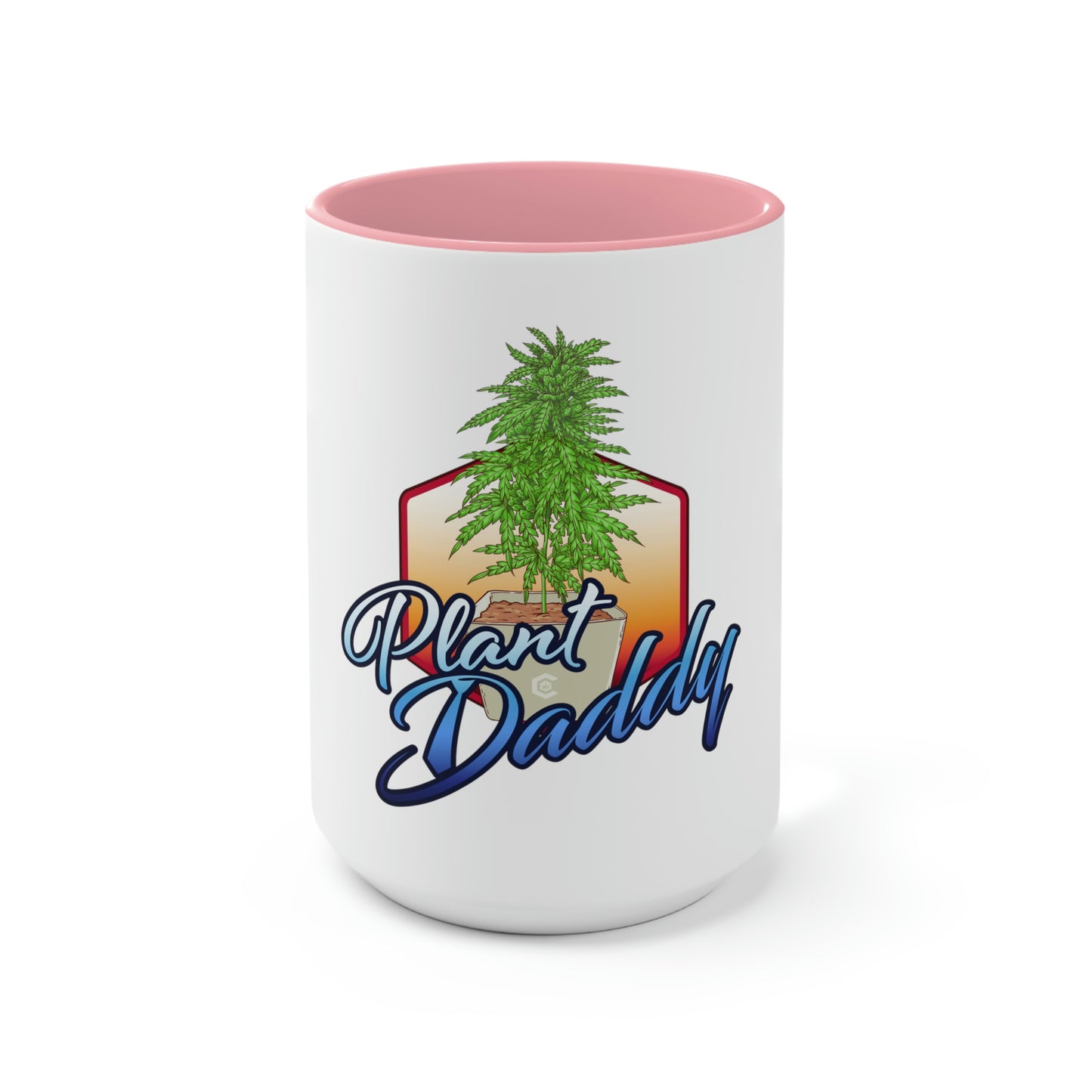 a Cannabis Plant Daddy Coffee Mug with the words 'roost daddy' on it.