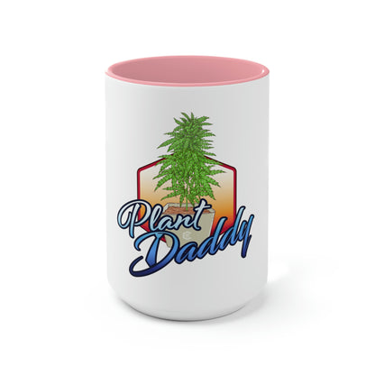 a Cannabis Plant Daddy Coffee Mug with the words 'roost daddy' on it.