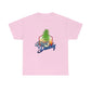 a pink Plant Daddy Cannabis Plant T-Shirt with a marijuana leaf on it.