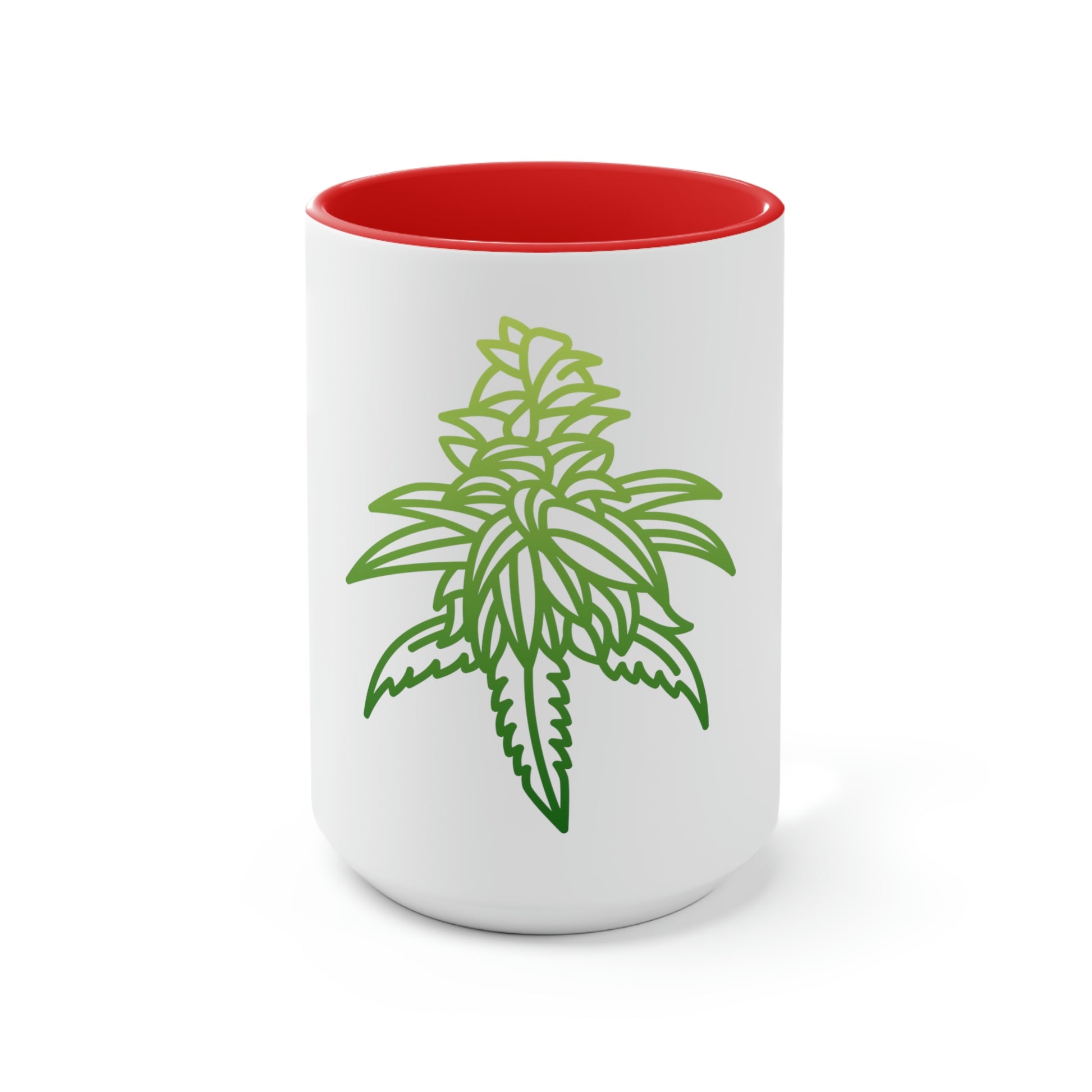 a Sour Diesel Cannabis Tea Mug with a marijuana leaf on it.