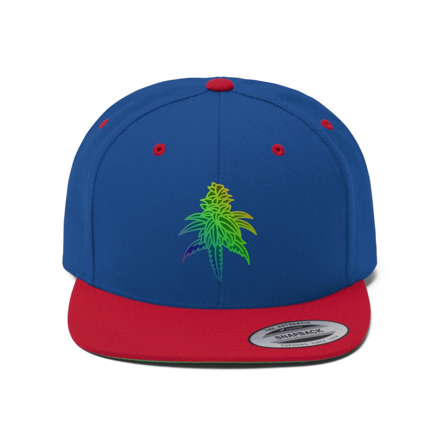 Red and Blue Rainbow Sherbet Marijuana Snapback Hat
