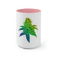 a white and pink Rainbow Sherbet Marijuana coffee Mug