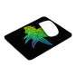 a Rainbow Sherbet Marijuana Mouse Pad with a colorful marijuana leaf on it.