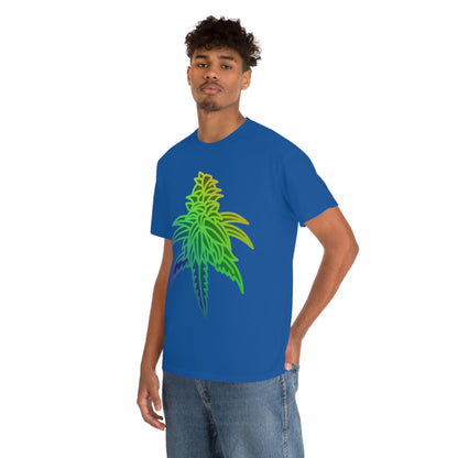 a man wearing a Rainbow Sherbet Cannabis Tee.