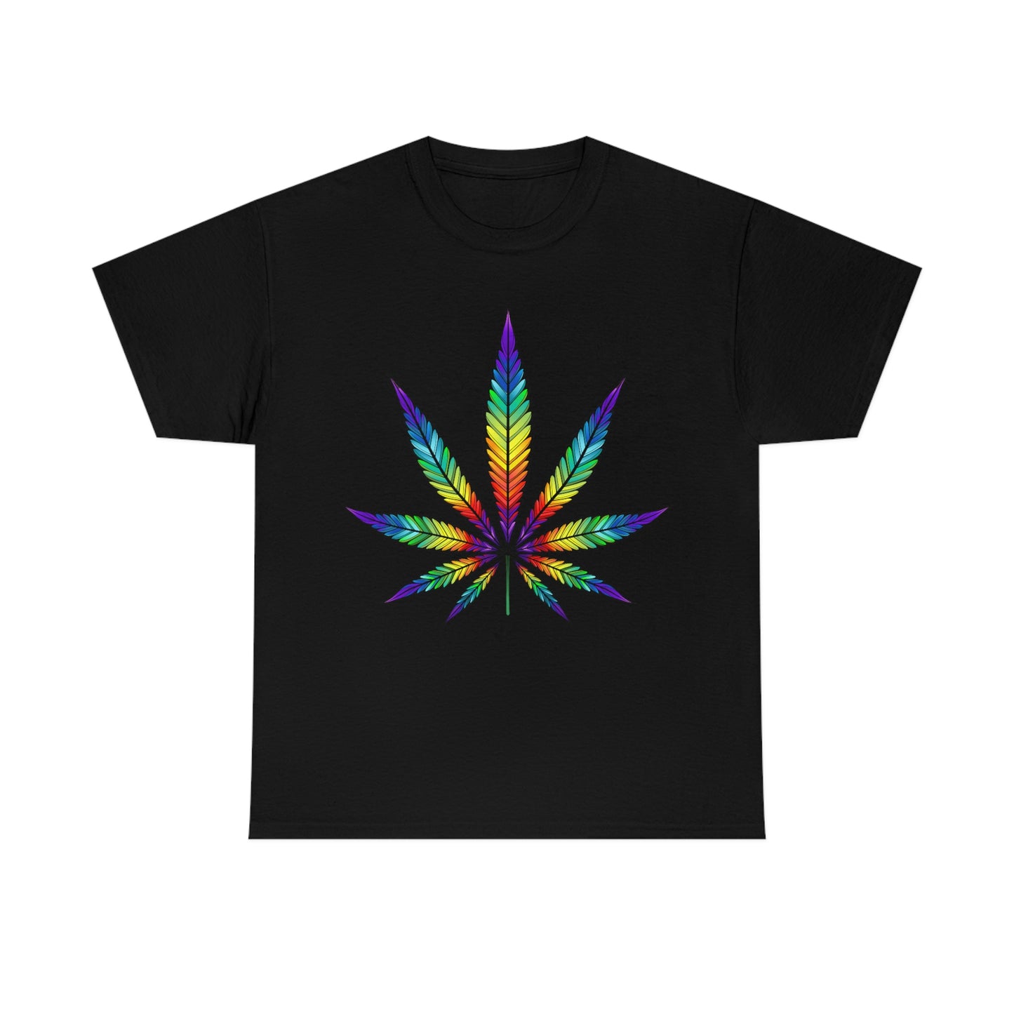 a Rainbow Cannabis Leaf Tee