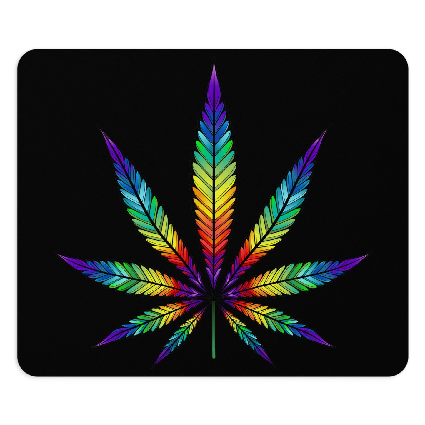 Rainbow Marijuana Leaf Mouse Pad.
