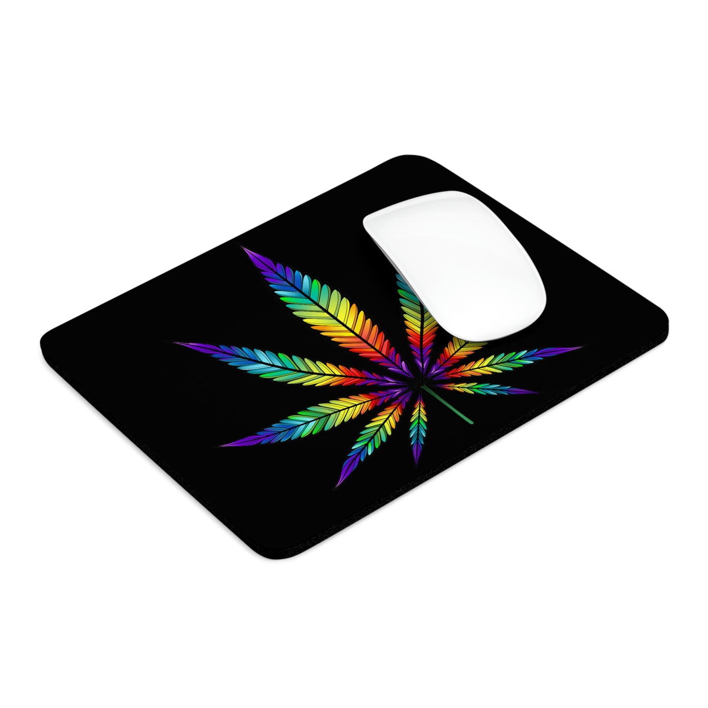 Rainbow Marijuana Leaf Mouse Pad.