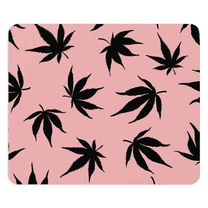 A Pink Marijuana Leaves Mouse Pad.