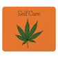 A nice clear image of the square Self Care Cannabis Mouse Pad