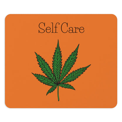 A nice clear image of the square Self Care Cannabis Mouse Pad