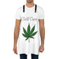 Man in the Self Care Weed Leaf Chefs Apron with green marijuana leaf in the middle