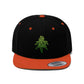 Orange and black Sour Diesel Cannabis Snapback Hat with the picture of sour diesel on the front center