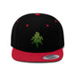 Black and red Sour Diesel Cannabis Snapback Hat with the picture of sour diesel on the front center in green