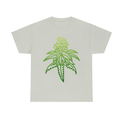 a Sour Diesel Cannabis Tee with a green marijuana leaf on it.