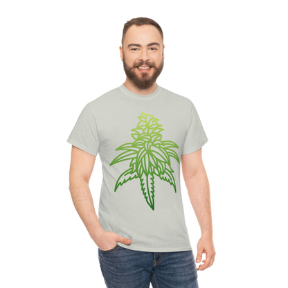 A man wearing a Sour Diesel Cannabis Tee.