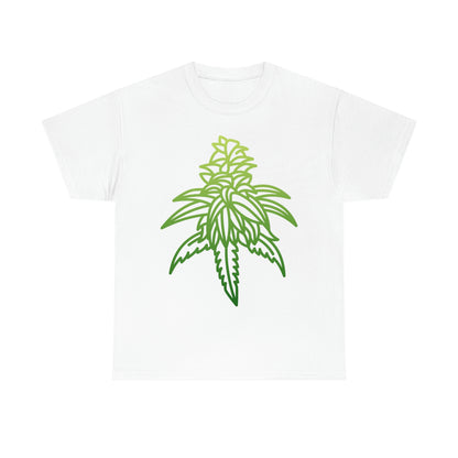 a Sour Diesel Cannabis Tee with a green marijuana leaf on it.