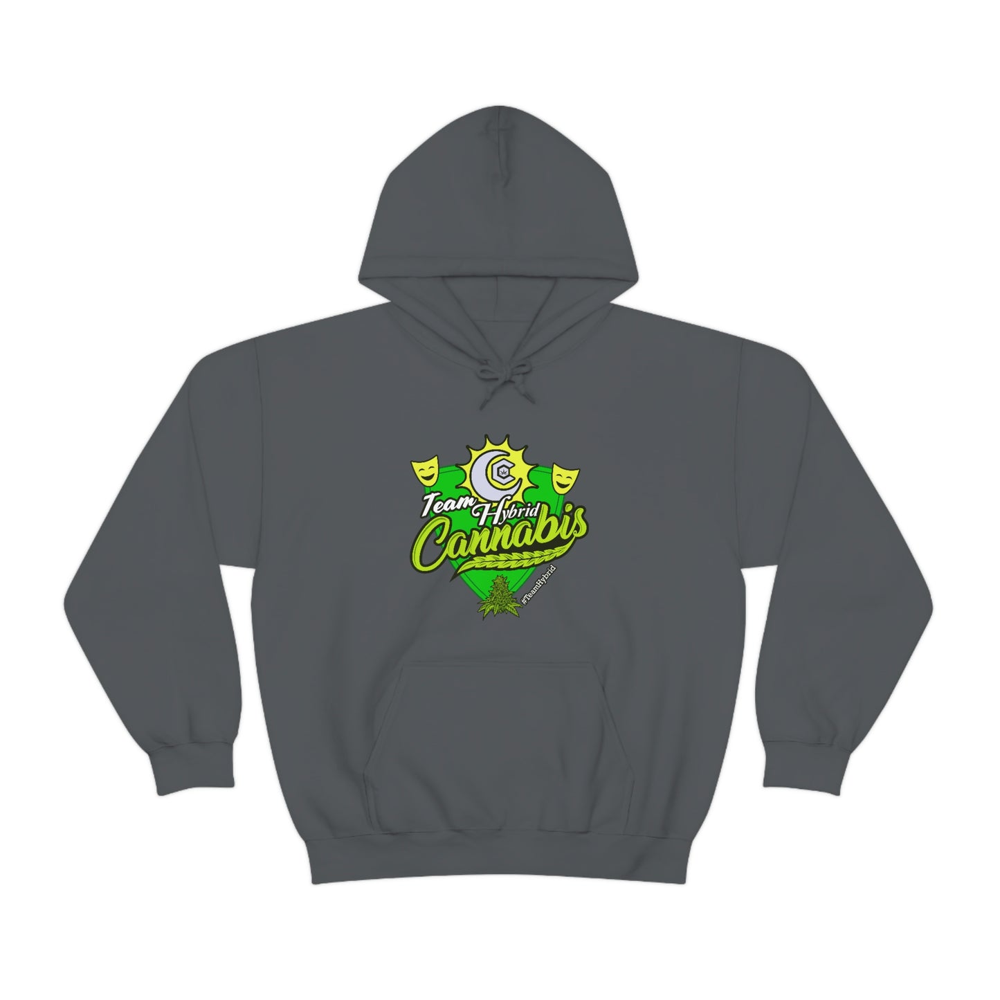 a Team Hybrid Cannabis Pullover Hoodie with the word cannabis on it.